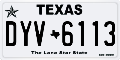 TX license plate DYV6113
