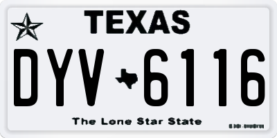 TX license plate DYV6116