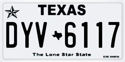 TX license plate DYV6117