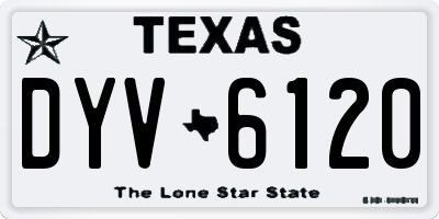 TX license plate DYV6120