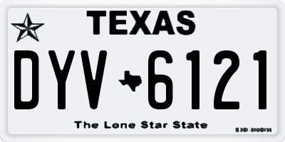TX license plate DYV6121