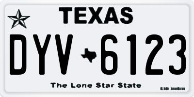 TX license plate DYV6123