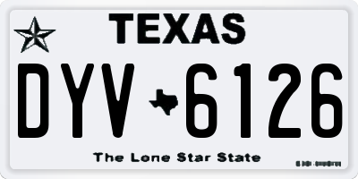 TX license plate DYV6126
