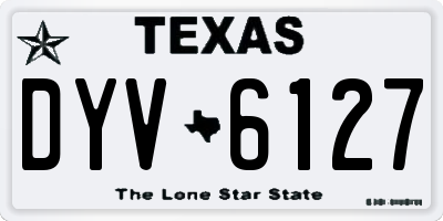 TX license plate DYV6127