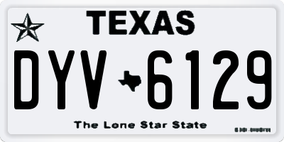 TX license plate DYV6129