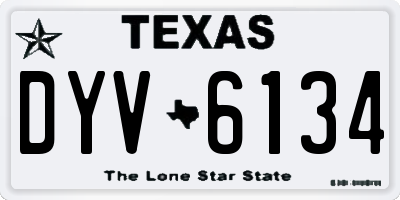 TX license plate DYV6134