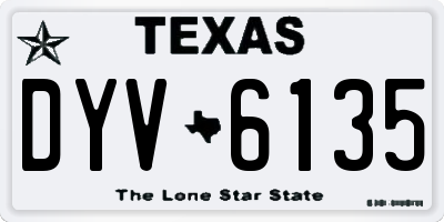 TX license plate DYV6135