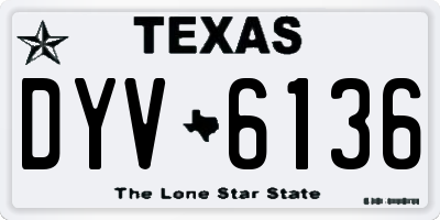 TX license plate DYV6136