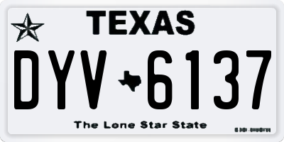 TX license plate DYV6137