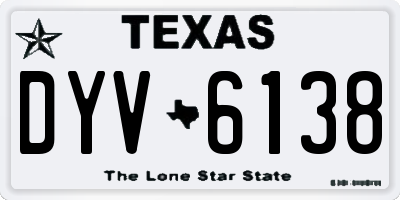 TX license plate DYV6138