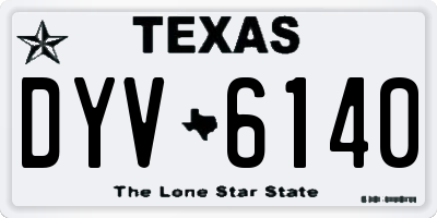 TX license plate DYV6140