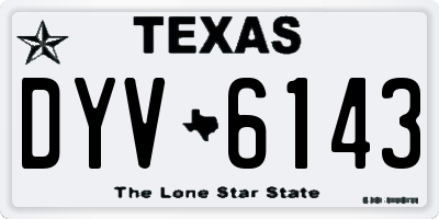 TX license plate DYV6143