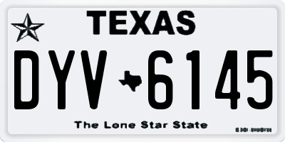 TX license plate DYV6145