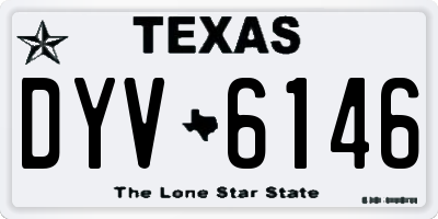 TX license plate DYV6146
