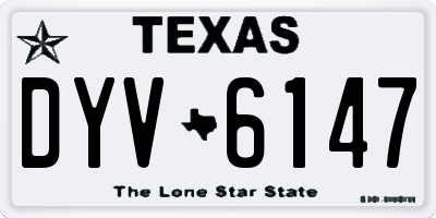 TX license plate DYV6147