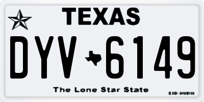 TX license plate DYV6149