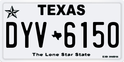 TX license plate DYV6150