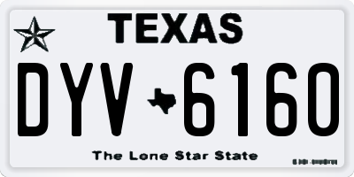 TX license plate DYV6160