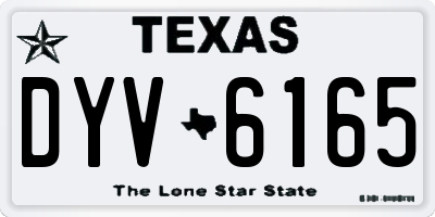 TX license plate DYV6165