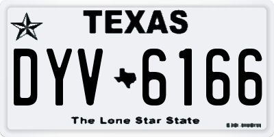 TX license plate DYV6166