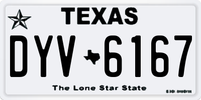 TX license plate DYV6167