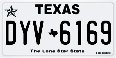 TX license plate DYV6169