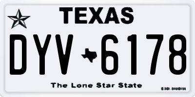 TX license plate DYV6178