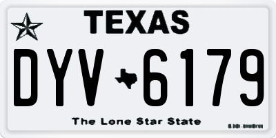 TX license plate DYV6179