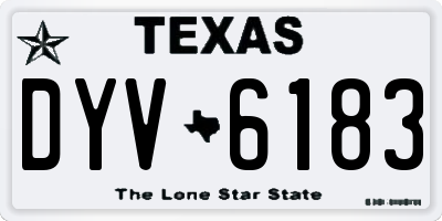 TX license plate DYV6183