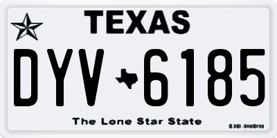 TX license plate DYV6185