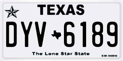 TX license plate DYV6189
