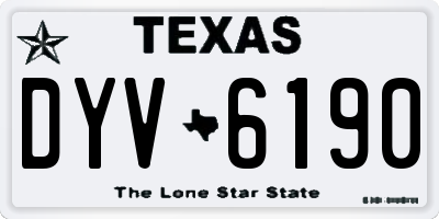 TX license plate DYV6190
