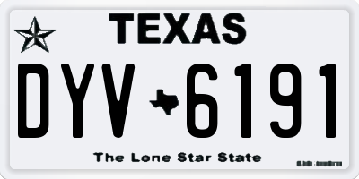 TX license plate DYV6191