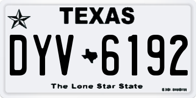 TX license plate DYV6192