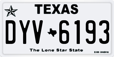 TX license plate DYV6193