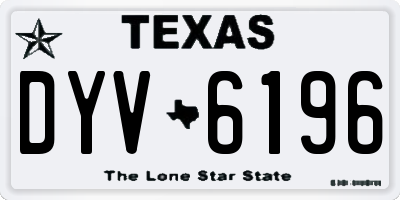 TX license plate DYV6196