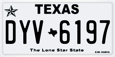 TX license plate DYV6197