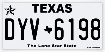 TX license plate DYV6198