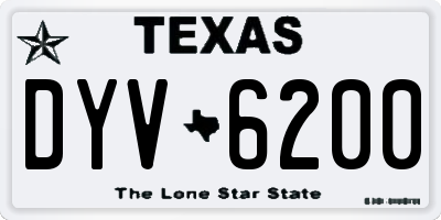 TX license plate DYV6200