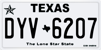 TX license plate DYV6207