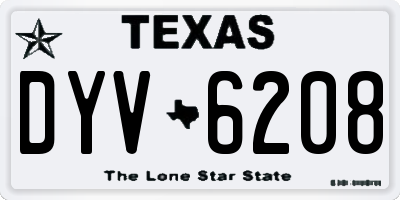 TX license plate DYV6208
