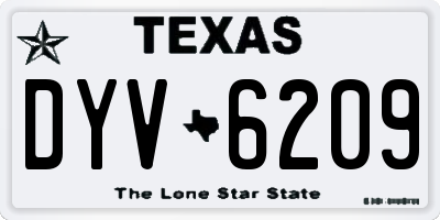 TX license plate DYV6209
