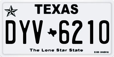 TX license plate DYV6210