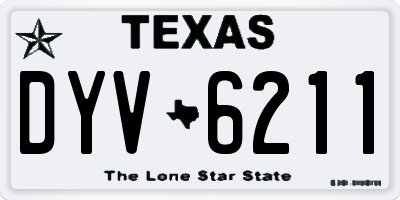 TX license plate DYV6211