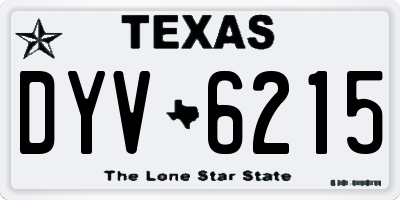 TX license plate DYV6215