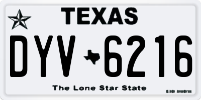 TX license plate DYV6216