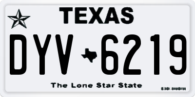 TX license plate DYV6219