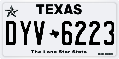 TX license plate DYV6223