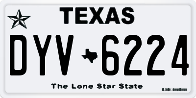 TX license plate DYV6224