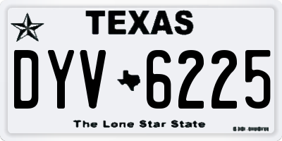 TX license plate DYV6225